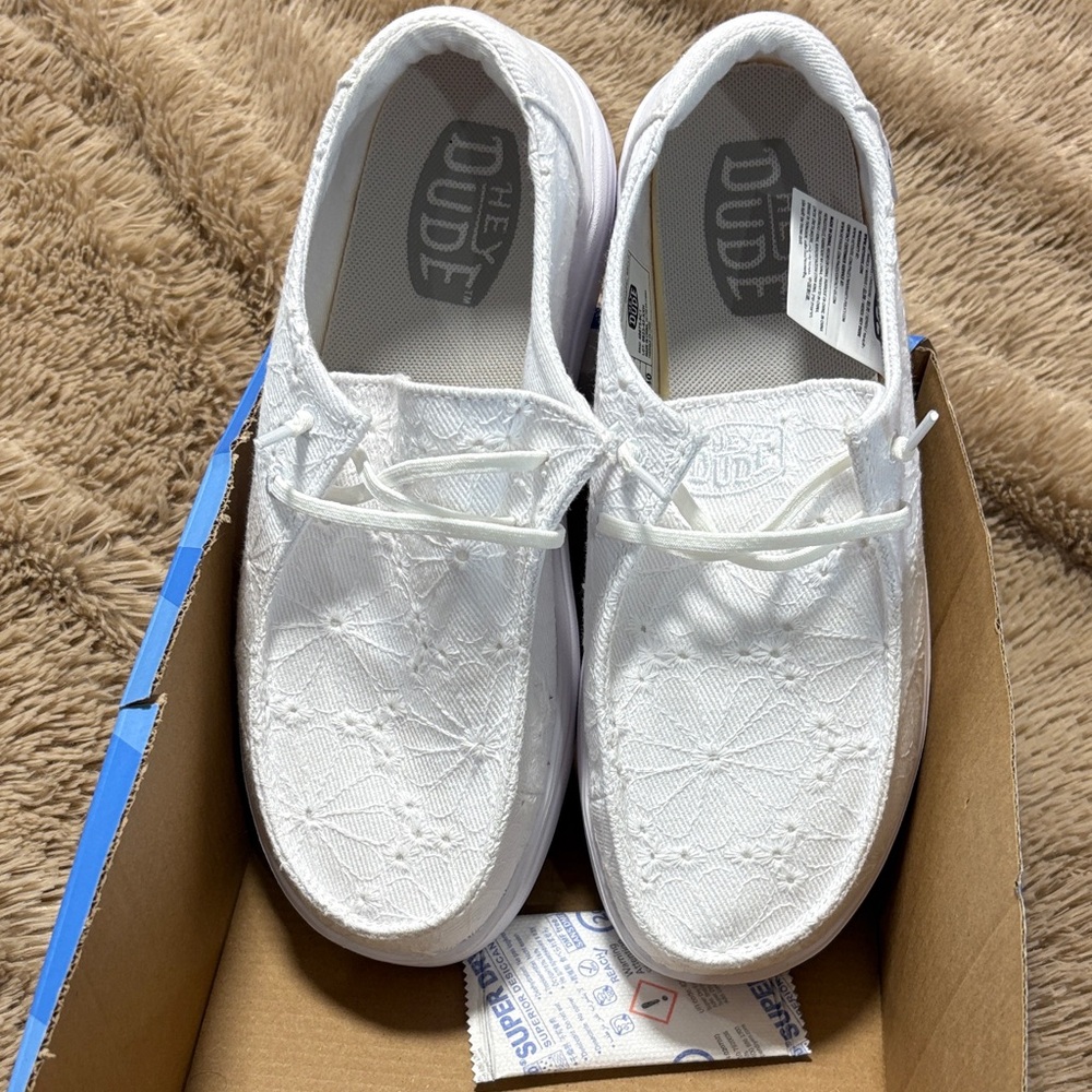 Hey Dude Kids White Sneakers